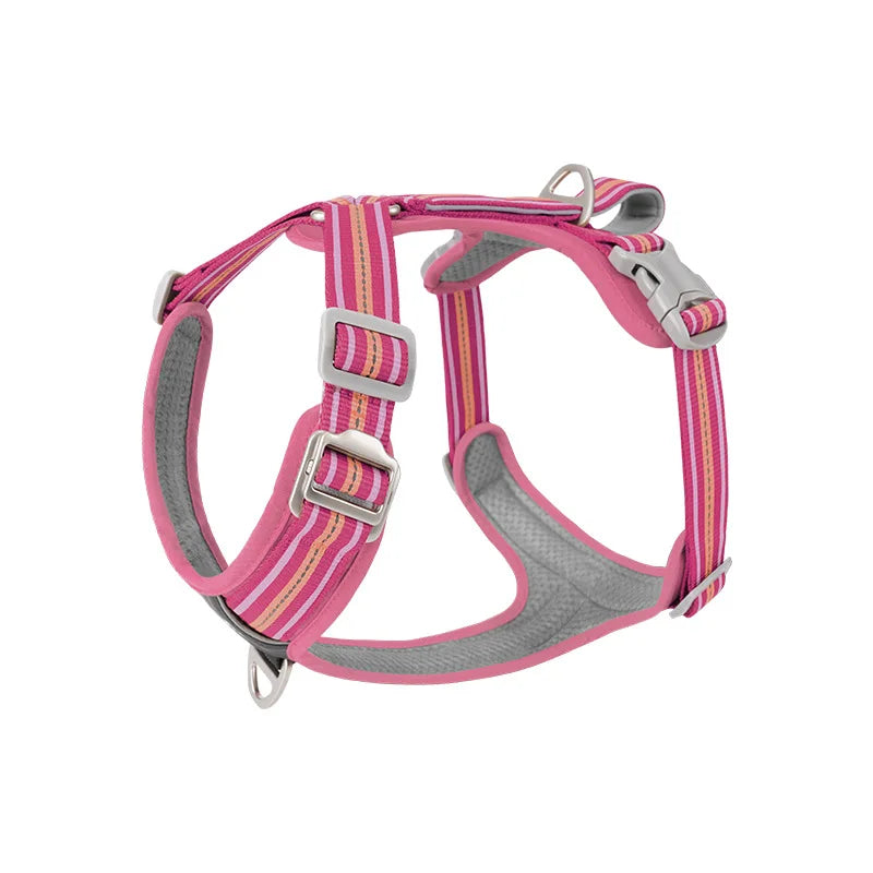 OUZEY Anti Pull Dog Harness Leash Set Reflective Wear Resistant Soft Outdoor Walking Pet Chest Strap Fashion Safety Pet Supplies