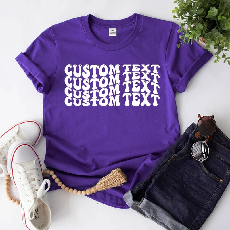 100% pure cotton custom T-shirts, suitable for men and women, families, couples, friends, teams and as gifts.