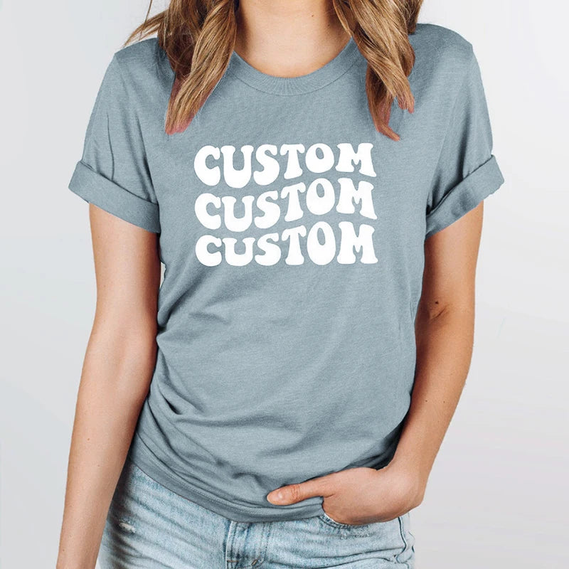 100% pure cotton custom T-shirts, suitable for men and women, families, couples, friends, teams and as gifts.