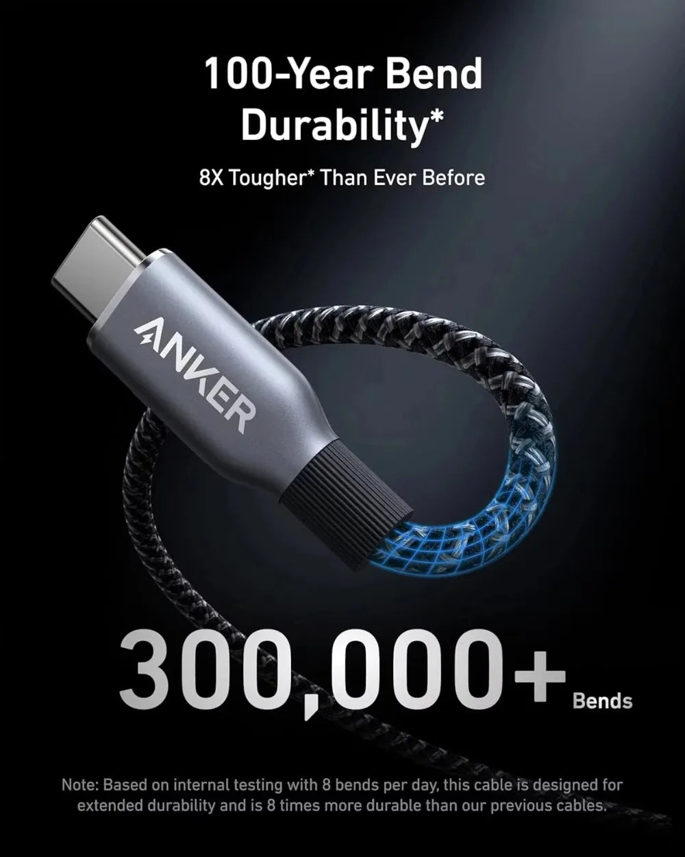 Anker Prime USB C to USB C Cable, 240W 3ft 6ft Fast Charging USB C Cable, Upcycled-Braided Nylon With 100-Year Bend Durability