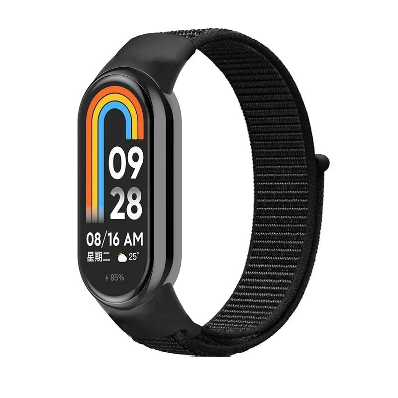 Nylon Loop Sports Strap for Xiaomi Mi Band 9 NFC SmartWatch Wristband Replacement Correa Mi band 9-8 Bracelet Belt Accessories