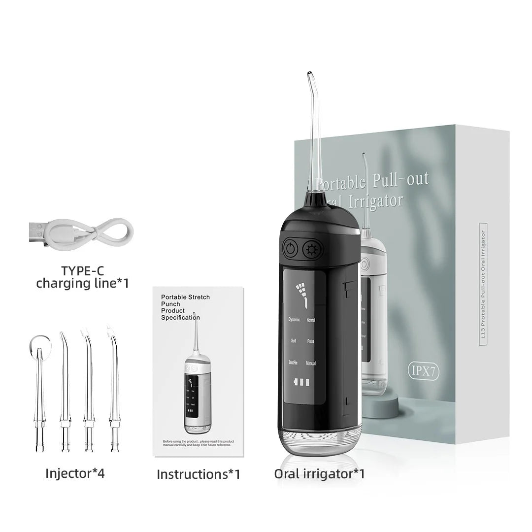 Schoben Water Flossers for Teeth 180ML Oral Irrigator Rechargeable Portable Dental 6 Modes Water Tank Waterproof Teeth Cleaner