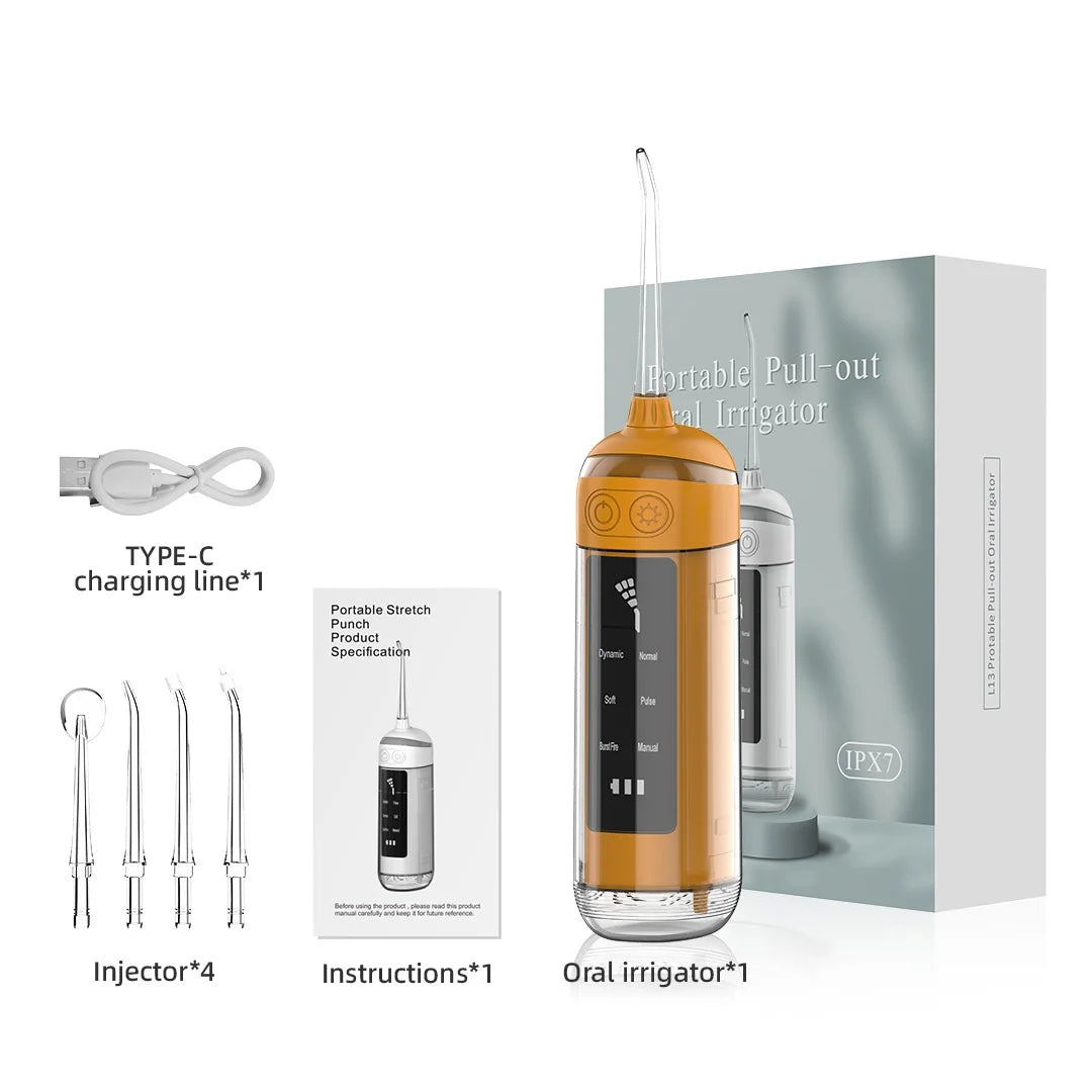 Schoben Water Flossers for Teeth 180ML Oral Irrigator Rechargeable Portable Dental 6 Modes Water Tank Waterproof Teeth Cleaner