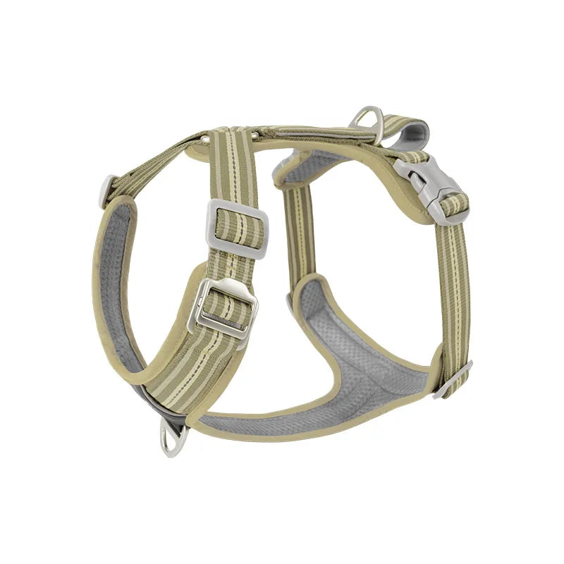 OUZEY Anti Pull Dog Harness Leash Set Reflective Wear Resistant Soft Outdoor Walking Pet Chest Strap Fashion Safety Pet Supplies