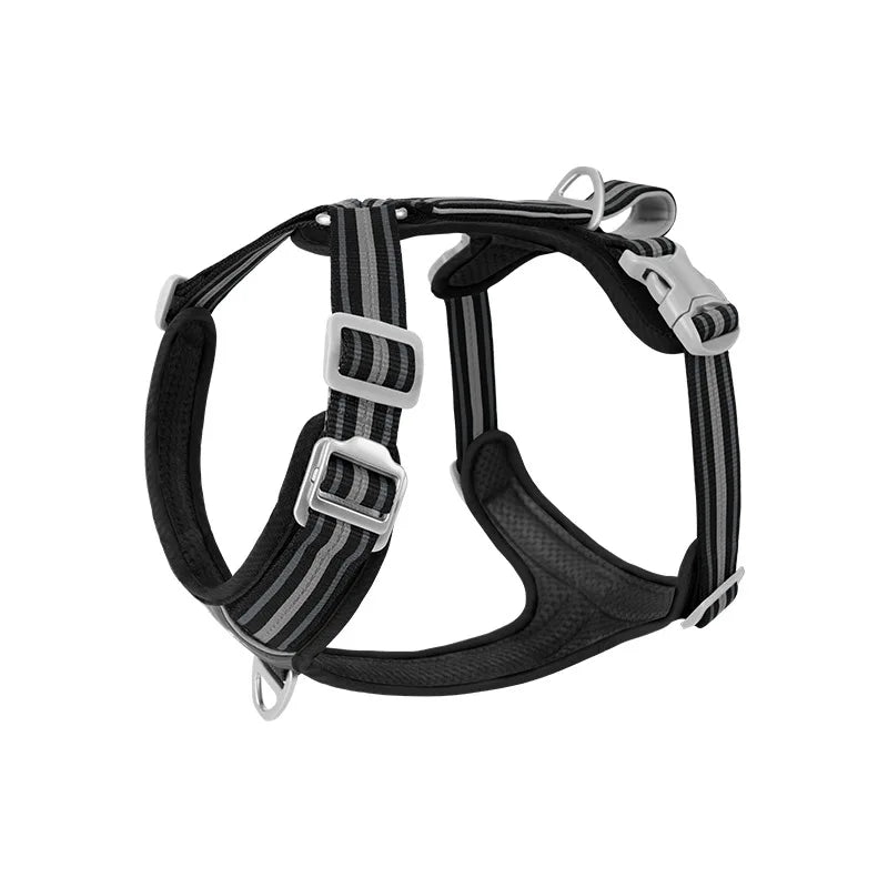 OUZEY Anti Pull Dog Harness Leash Set Reflective Wear Resistant Soft Outdoor Walking Pet Chest Strap Fashion Safety Pet Supplies