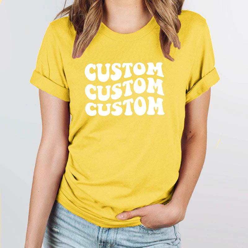 100% pure cotton custom T-shirts, suitable for men and women, families, couples, friends, teams and as gifts.