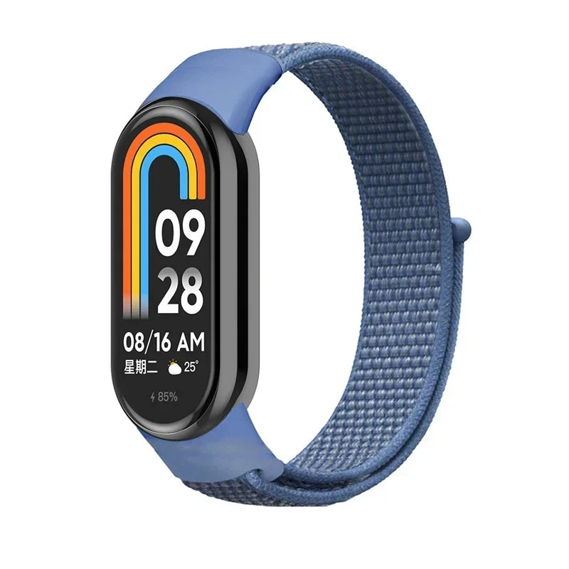 Nylon Loop Sports Strap for Xiaomi Mi Band 9 NFC SmartWatch Wristband Replacement Correa Mi band 9-8 Bracelet Belt Accessories