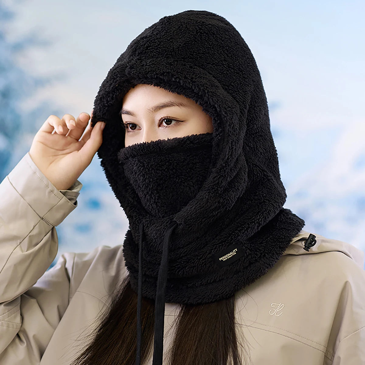 Warm Thermal Windproof Balaclava Ski Hood Motorcycle Face Cover Polar Fleece Caps Adjustable Cycling Neck Cover Mask Hats Winter