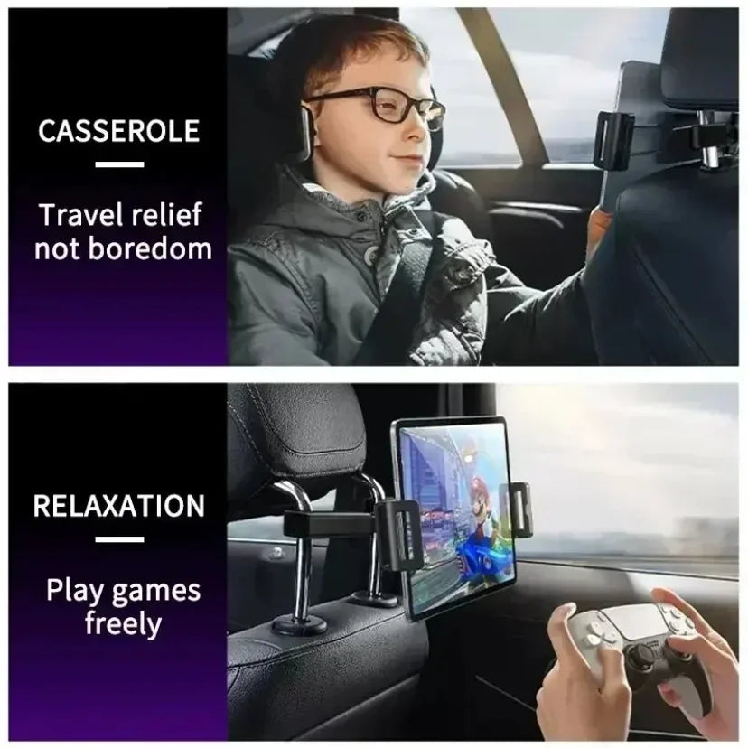 Car Back Seat Headrest Phone Holder Stretchable Tablet Stand Rear Pillow Adjustment  Mount Bracket for 4.7-12.9 Inch Phon Tablet
