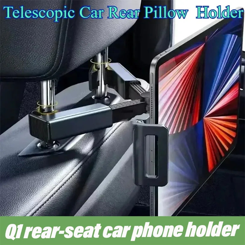 Car Back Seat Headrest Phone Holder Stretchable Tablet Stand Rear Pillow Adjustment  Mount Bracket for 4.7-12.9 Inch Phon Tablet