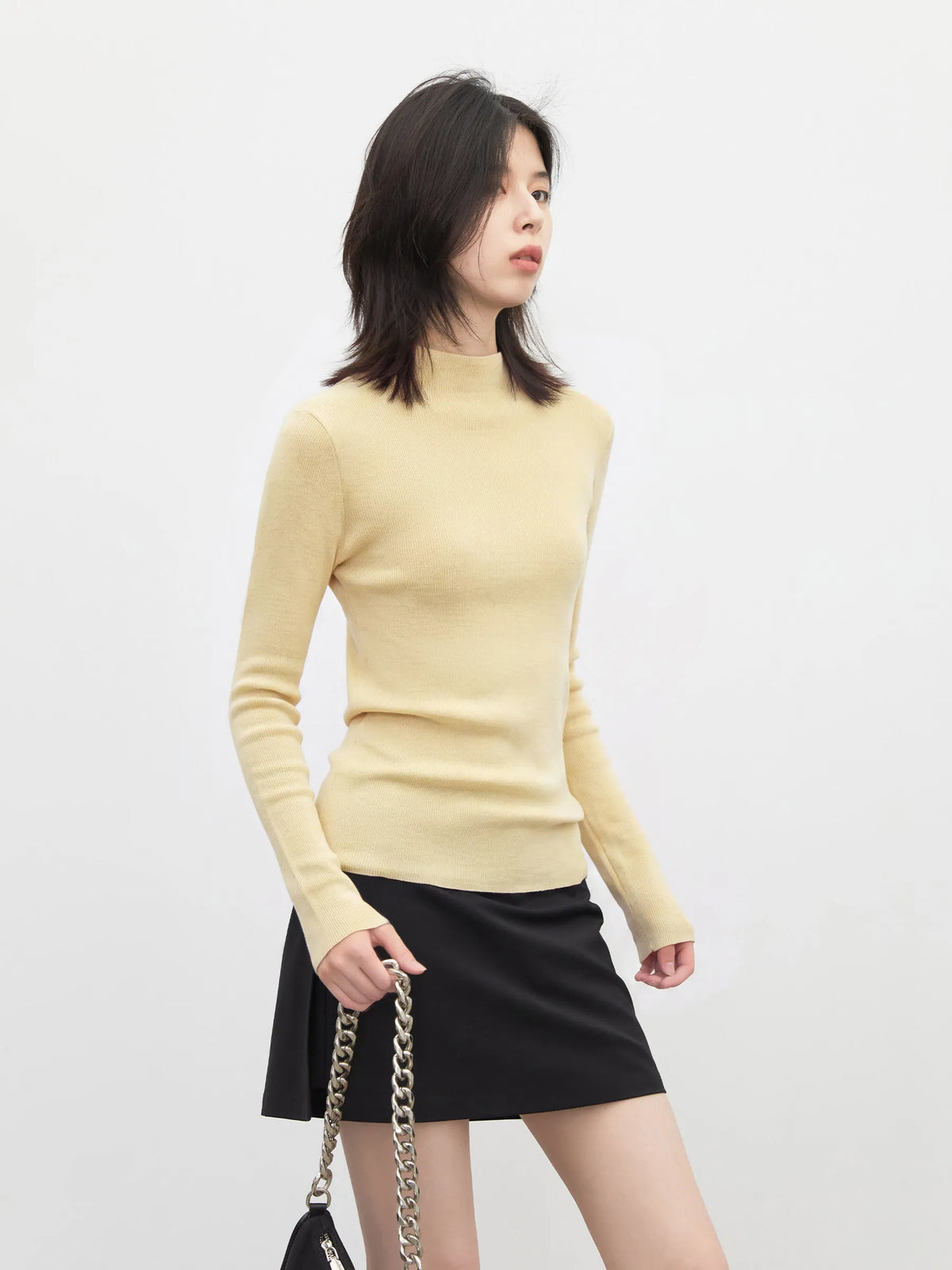 CHIC VEN New Women Half Turtleneck Sweater Solid Semi High Neck Knitted Pullovers Slim Female Basic Pullovers Spring Autumn 2026