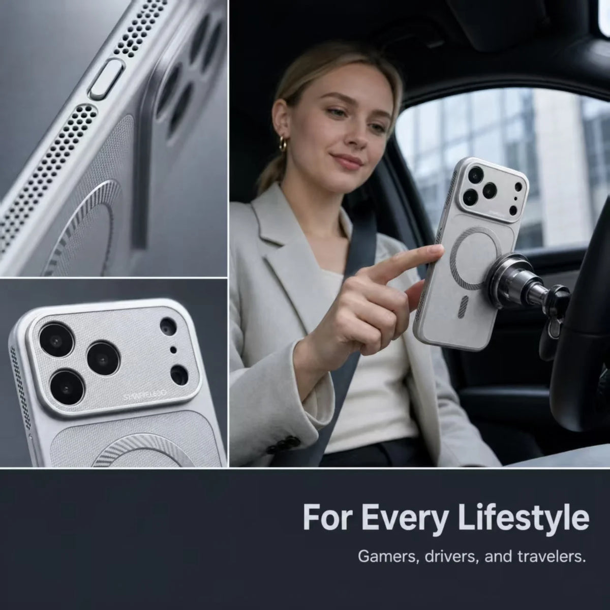 Technology Woven Heat Dissipation Magnetic Phone Case For iPhone 12 13 14 15 16 17 18 Pro Max For Magsafe Wireless Charging Case