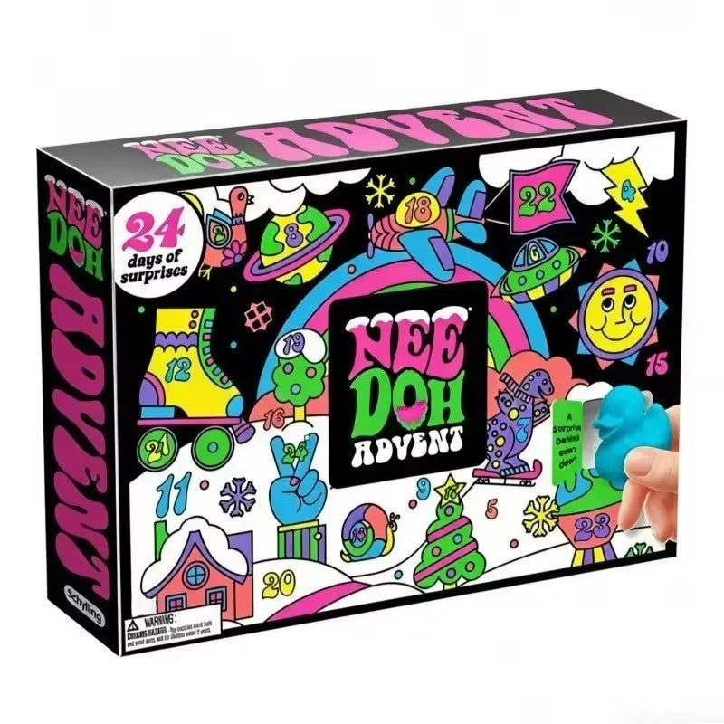 NeeDoh Adult Christmas Advent Calendar, 24 Days Countdown Surprise Box, Adult Slow Rebound Squishies Squeeze Sensory Toy Gift