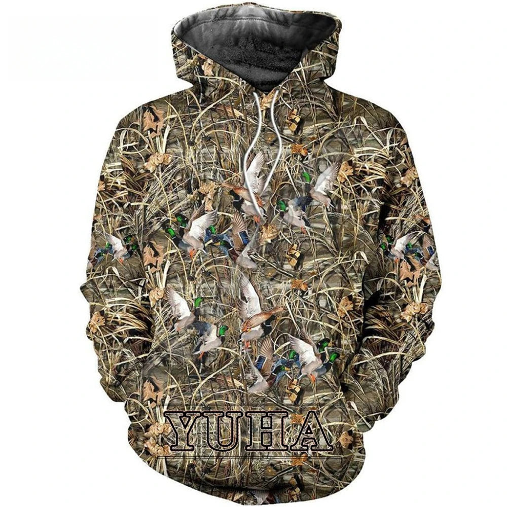 2024 Four Seasons Maple Leaf Camouflage 3D Sports Shirt Men's Fishing Outdoor Camping Hunting Clothing Jacket Men's Hoodie