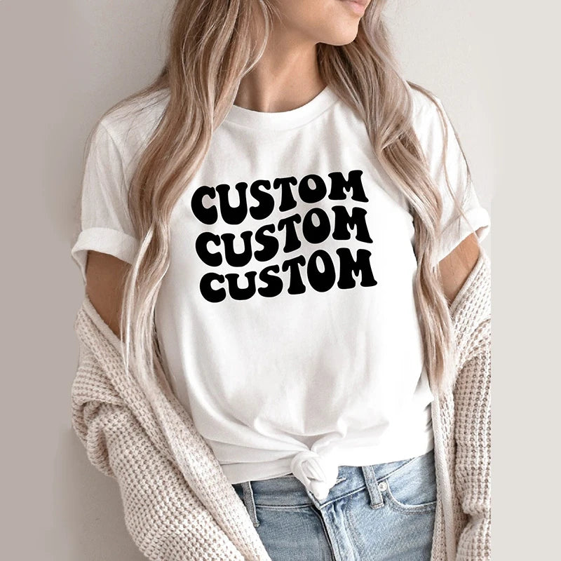 100% pure cotton custom T-shirts, suitable for men and women, families, couples, friends, teams and as gifts.