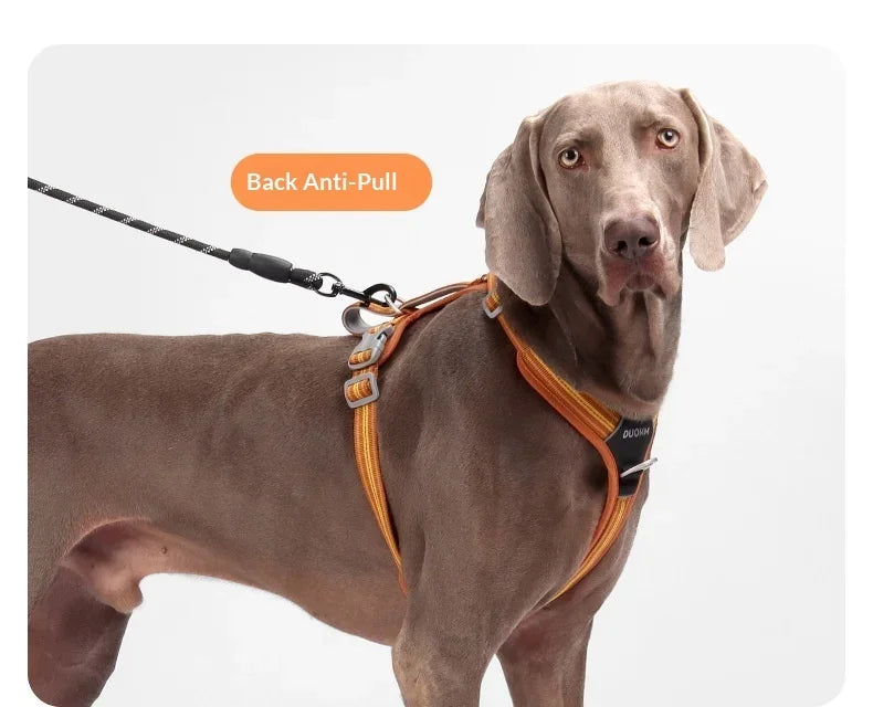 OUZEY Anti Pull Dog Harness Leash Set Reflective Wear Resistant Soft Outdoor Walking Pet Chest Strap Fashion Safety Pet Supplies