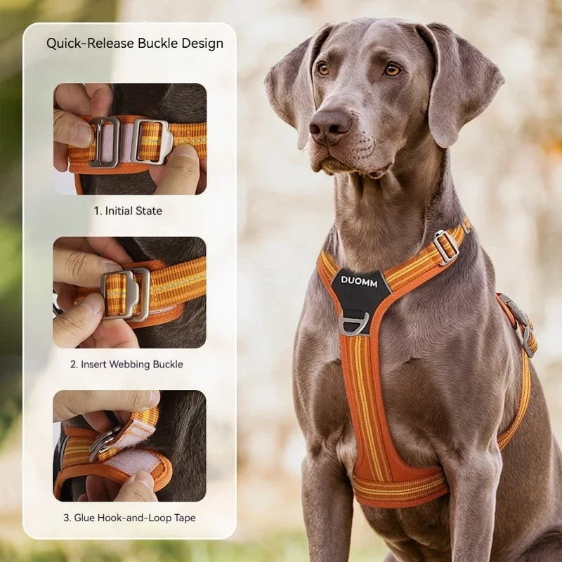 OUZEY Anti Pull Dog Harness Leash Set Reflective Wear Resistant Soft Outdoor Walking Pet Chest Strap Fashion Safety Pet Supplies