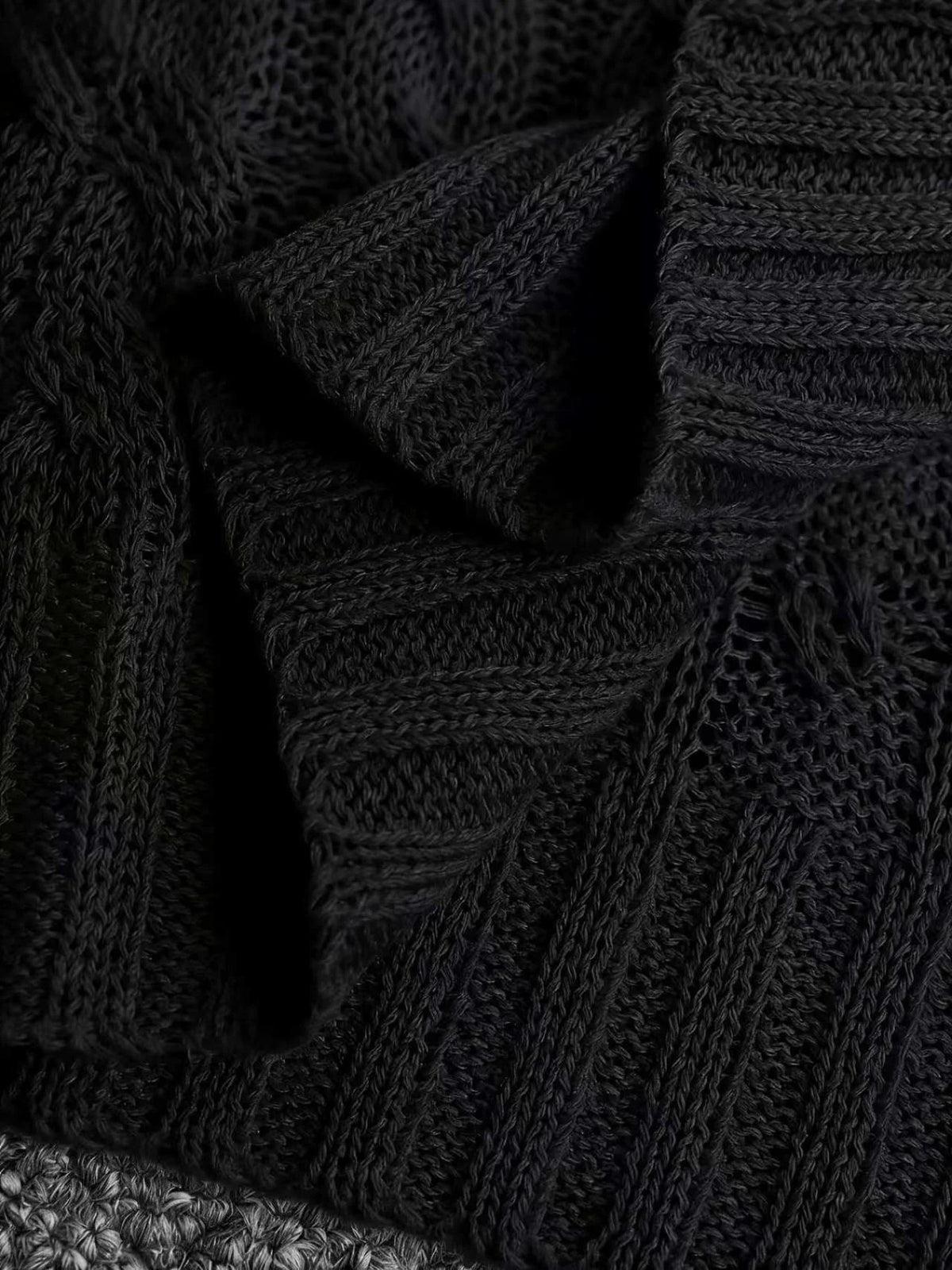 Women's Long Black Knit Cardigan Autumn Winter 2026 High Neck Open Front Oversized Cable Knit Sweater Coat Casual Jumper