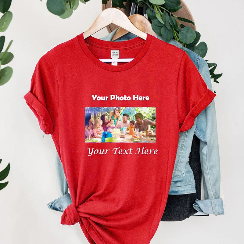 100% pure cotton custom T-shirts, suitable for men and women, families, couples, friends, teams and as gifts.