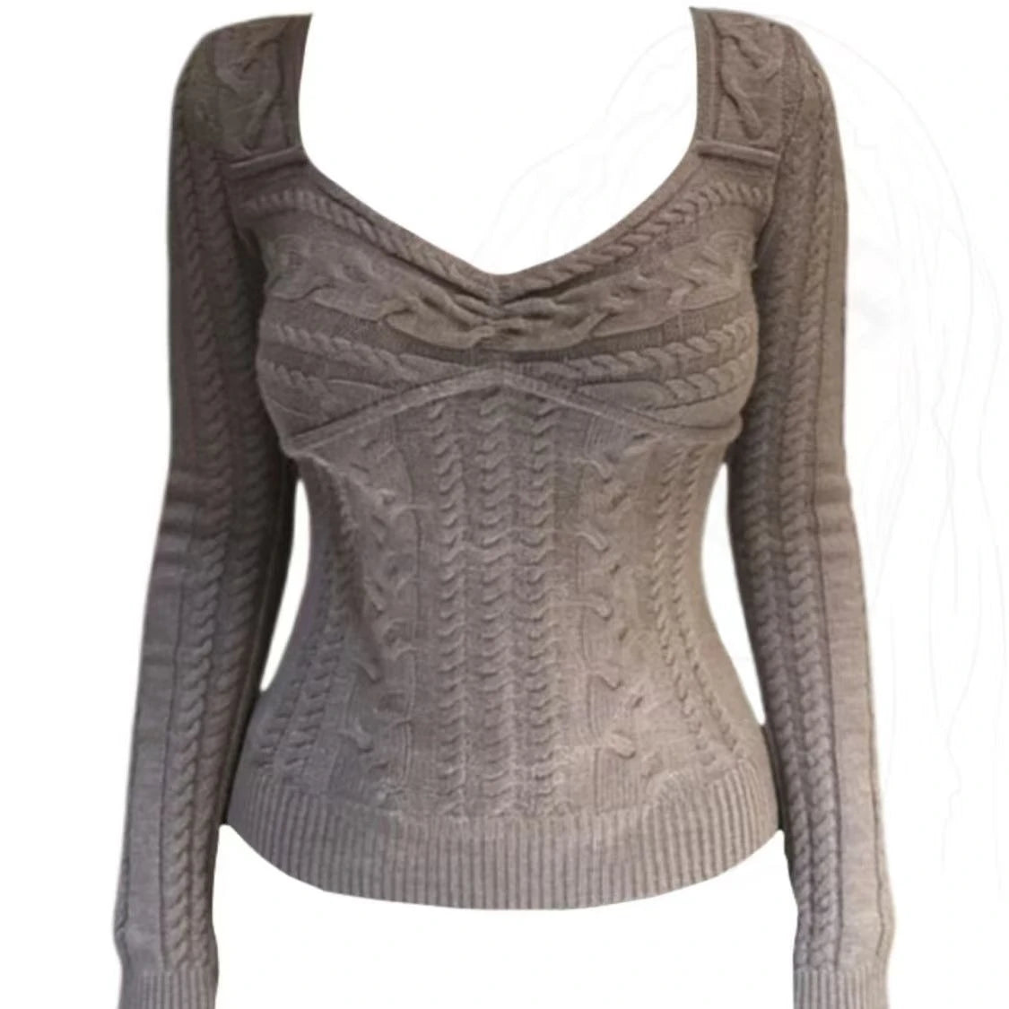 Women Harajuku Korean Subculture Gothic Knit Sweater Slim Fit Pullover Casual Solid Color Elegant Chic Streetwear Jumpers