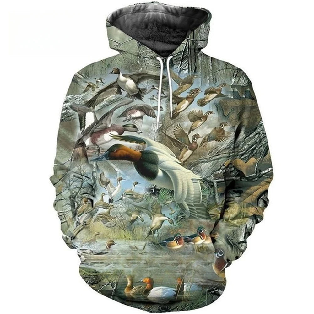 2024 Four Seasons Maple Leaf Camouflage 3D Sports Shirt Men's Fishing Outdoor Camping Hunting Clothing Jacket Men's Hoodie