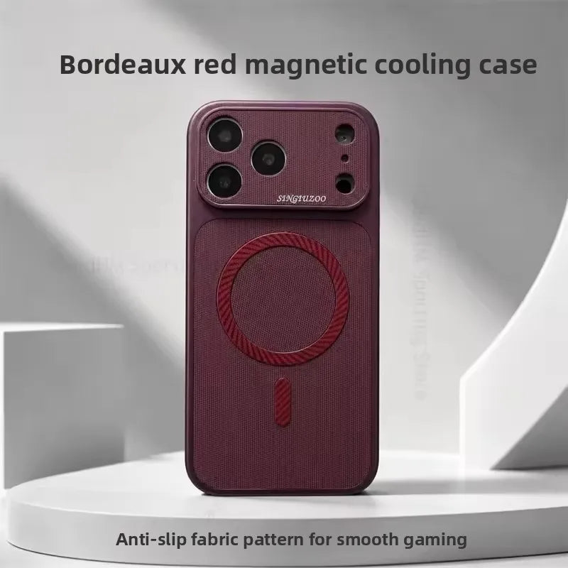 Technology Woven Heat Dissipation Magnetic Phone Case For iPhone 12 13 14 15 16 17 18 Pro Max For Magsafe Wireless Charging Case