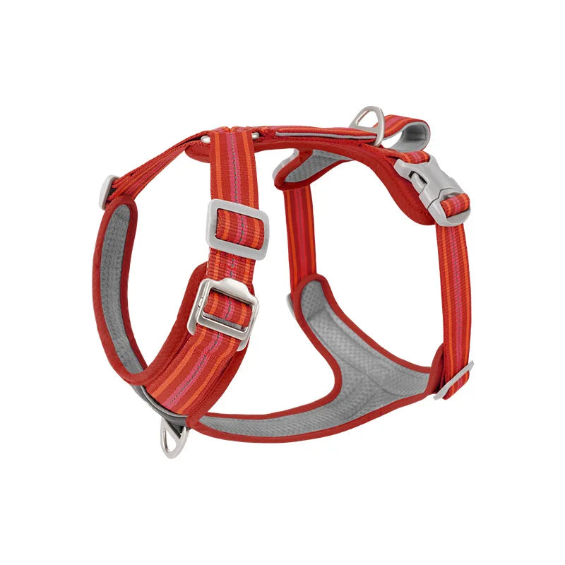 OUZEY Anti Pull Dog Harness Leash Set Reflective Wear Resistant Soft Outdoor Walking Pet Chest Strap Fashion Safety Pet Supplies