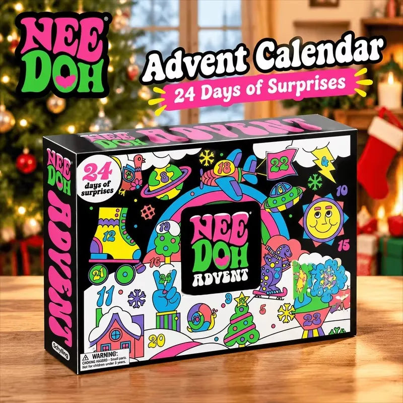 NeeDoh Adult Christmas Advent Calendar, 24 Days Countdown Surprise Box, Adult Slow Rebound Squishies Squeeze Sensory Toy Gift