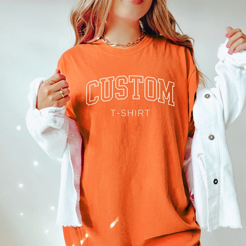 100% pure cotton custom T-shirts, suitable for men and women, families, couples, friends, teams and as gifts.