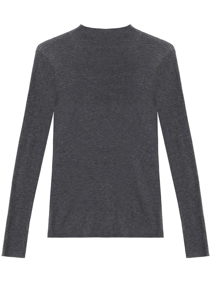 CHIC VEN New Women Half Turtleneck Sweater Solid Semi High Neck Knitted Pullovers Slim Female Basic Pullovers Spring Autumn 2026