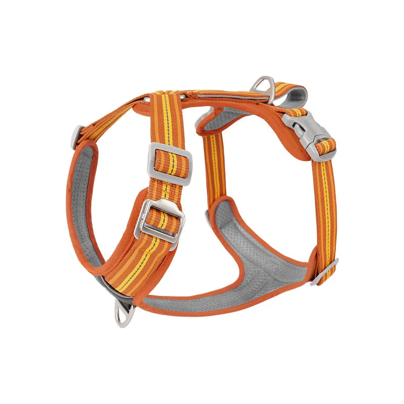 OUZEY Anti Pull Dog Harness Leash Set Reflective Wear Resistant Soft Outdoor Walking Pet Chest Strap Fashion Safety Pet Supplies